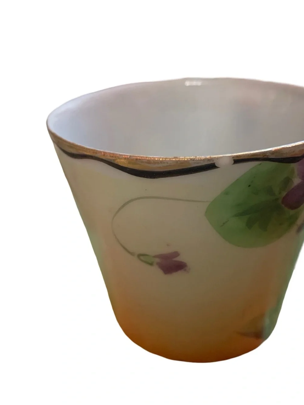 Nippon Art Nouveau Hand Painted Violets 4 Tea Cups & Saucers See Description‎